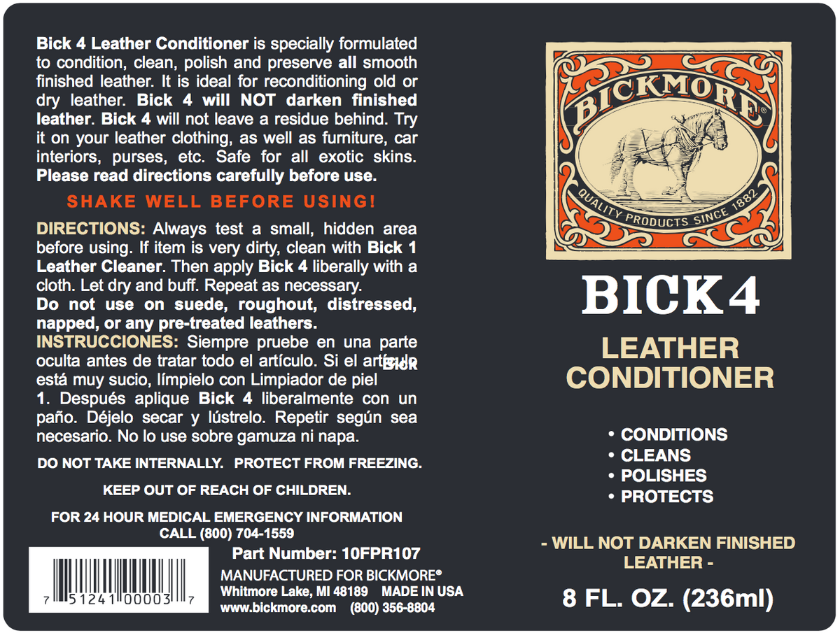 Bickmore Leather Conditioner (BICK4) - OUR FAVORITE! - Bold Lead